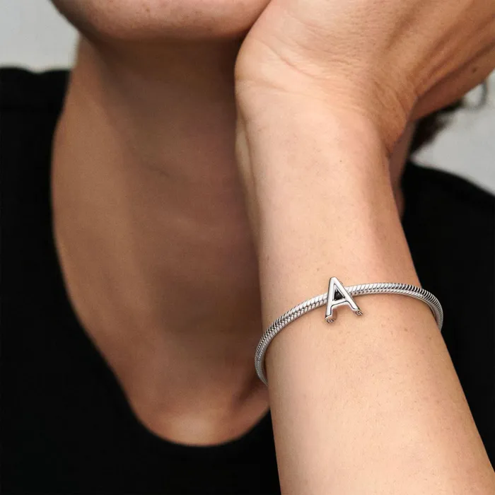 1 Bracelet2 Charms 99 Women Pandora Letter A Alphabet Charm