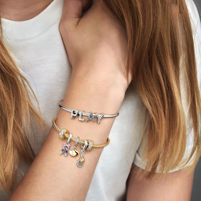 1 Bracelet2 Charms 99 Women Pandora Letter A Alphabet Charm