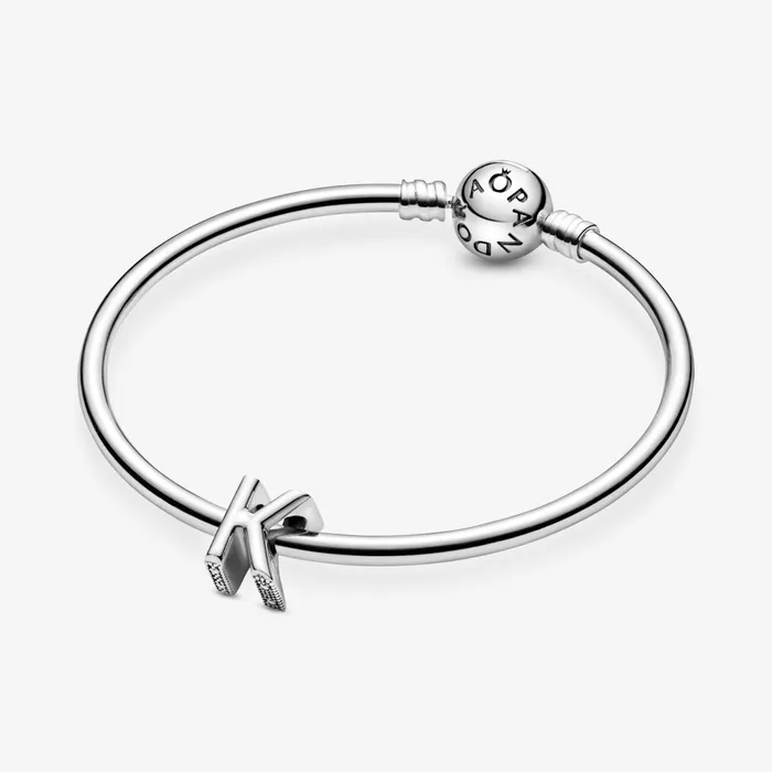 1 Bracelet2 Charms 99 Women Pandora Letter K Alphabet Charm