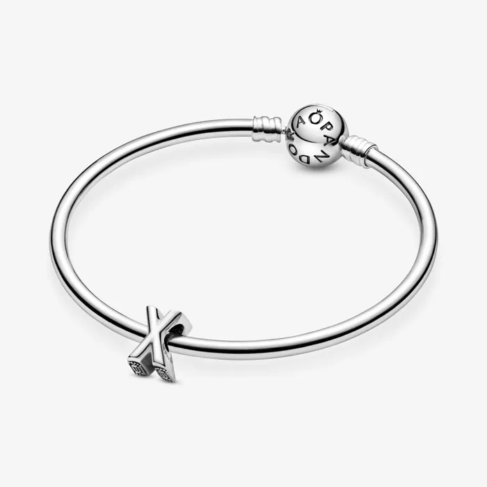 1 Bracelet2 Charms 99 Women Pandora Letter X Alphabet Charm