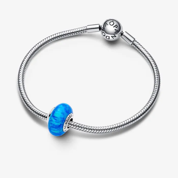 1 Bracelet2 Charms 99 Women Pandora Opalescent Ocean Deep Blue Charm Blue