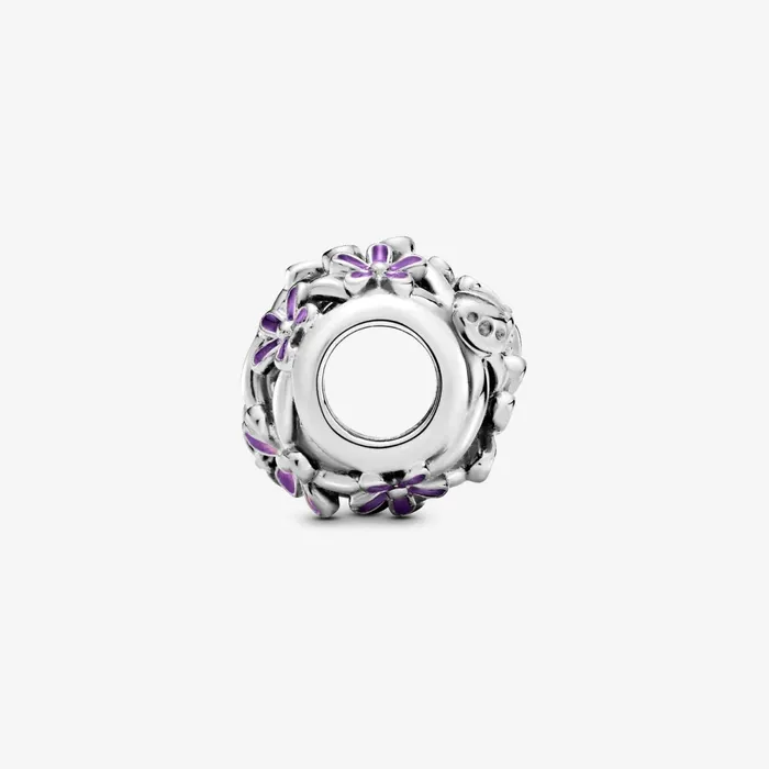 1 Bracelet2 Charms 99 Women Pandora Openwork Purple Daisy Charm