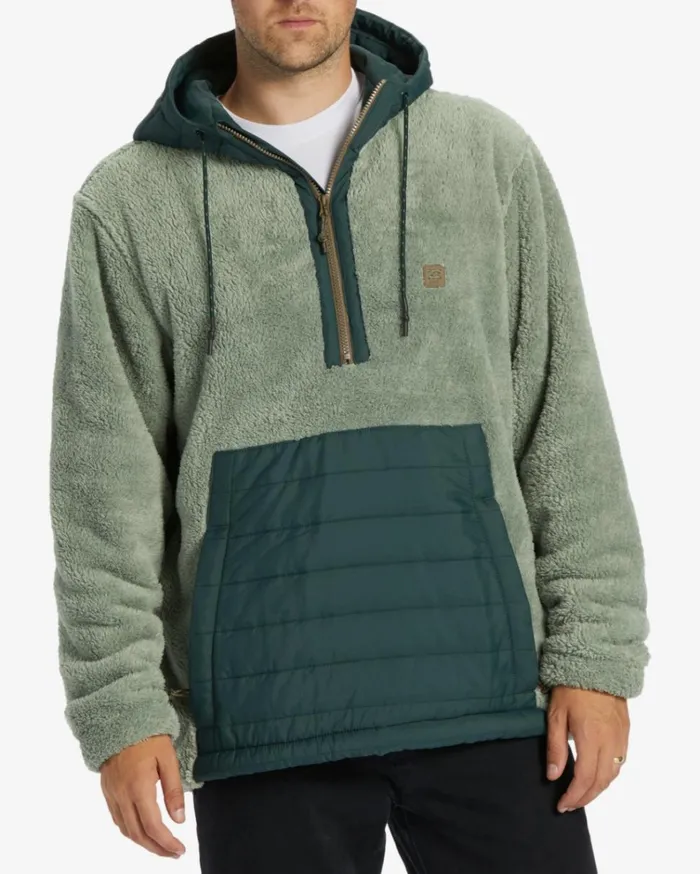 ADiv Badger Hooded HalfZip Pullover Sage Men Billabong Hoodies and Fleece