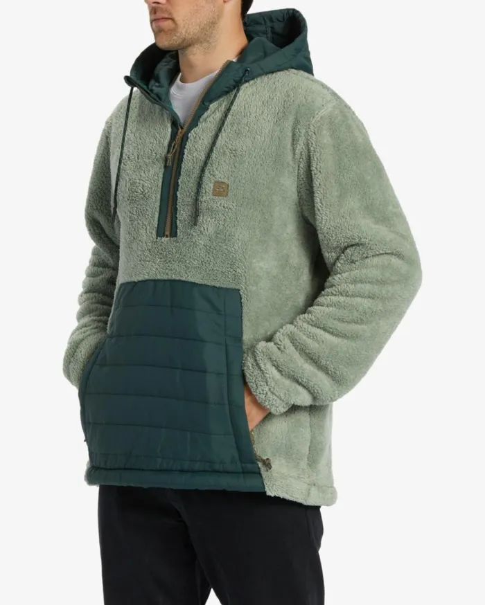 ADiv Badger Hooded HalfZip Pullover Sage Men Billabong Hoodies and Fleece