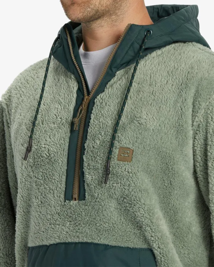 ADiv Badger Hooded HalfZip Pullover Sage Men Billabong Hoodies and Fleece