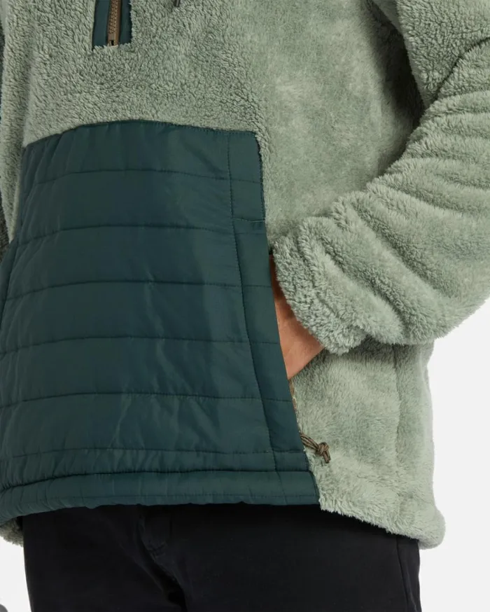 ADiv Badger Hooded HalfZip Pullover Sage Men Billabong Hoodies and Fleece