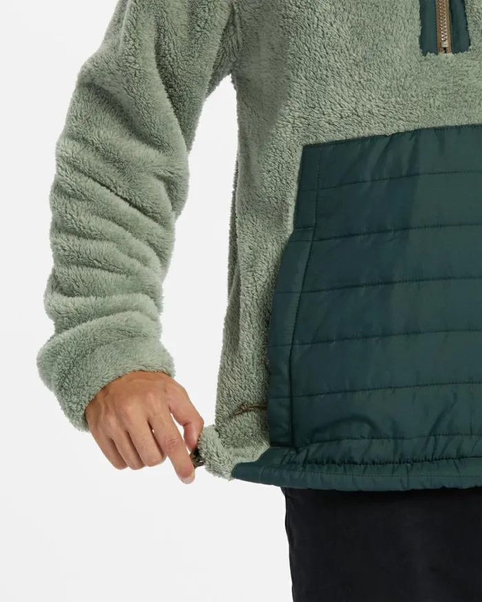 ADiv Badger Hooded HalfZip Pullover Sage Men Billabong Hoodies and Fleece