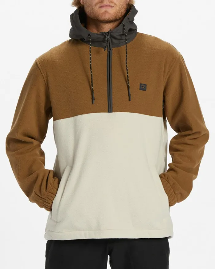 ADiv Boundary Hooded HalfZip Pullover Otter Men Billabong Hoodies and Fleece