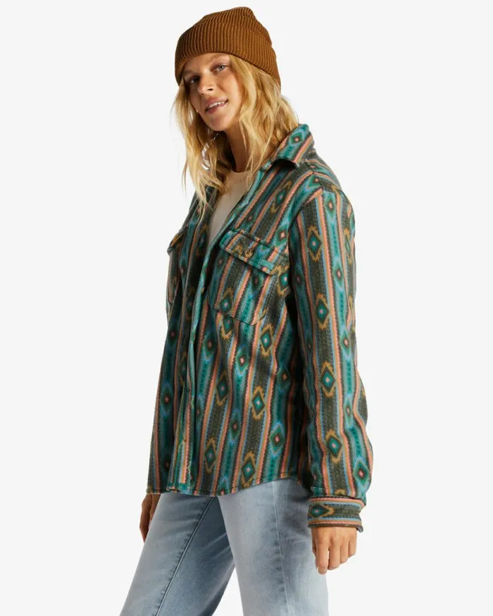 ADiv Forge Fleece Flannel Shacket Multi Women Billabong Sweatshirts and Fleece