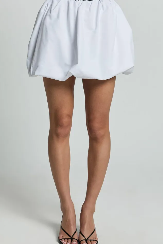 Abbey Mini Skirt 8211 Bubble Hem Skirt In White Women Showpo Skirts
