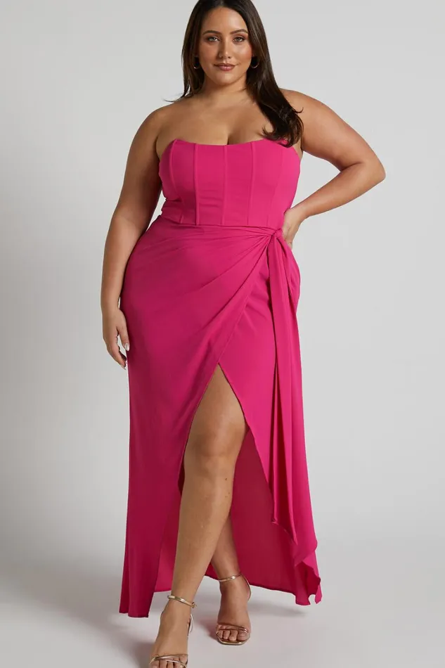 Abigail Maxi Dress 8211 Bodice Tie Dress In Mulberry Women Showpo Curve Clothes
