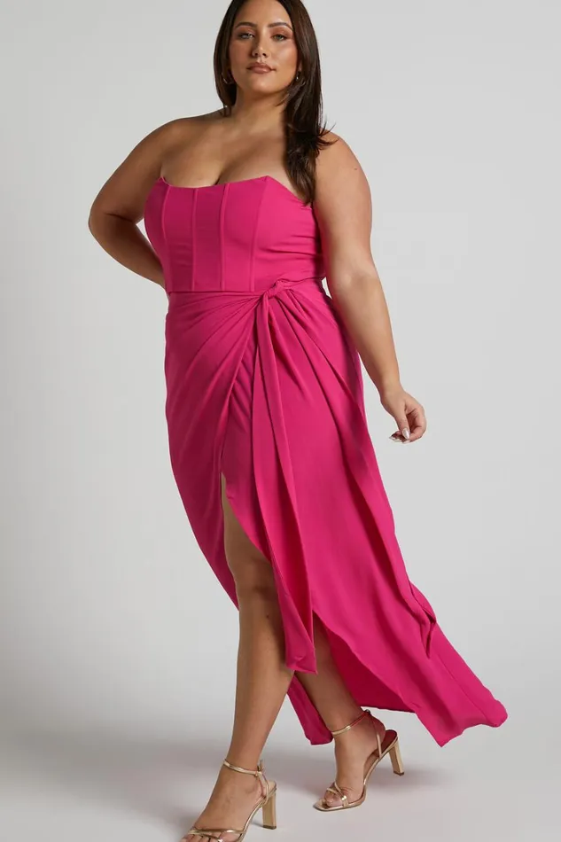 Abigail Maxi Dress 8211 Bodice Tie Dress In Mulberry Women Showpo Curve Clothes