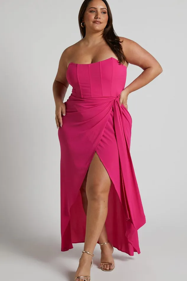 Abigail Maxi Dress 8211 Bodice Tie Dress In Mulberry Women Showpo Curve Clothes
