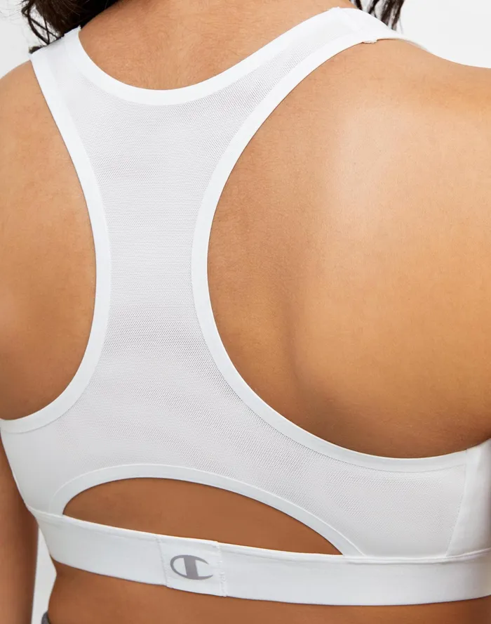 Absolute Sports Bra C Logo White Women Champion Sports Bras and Bralettes