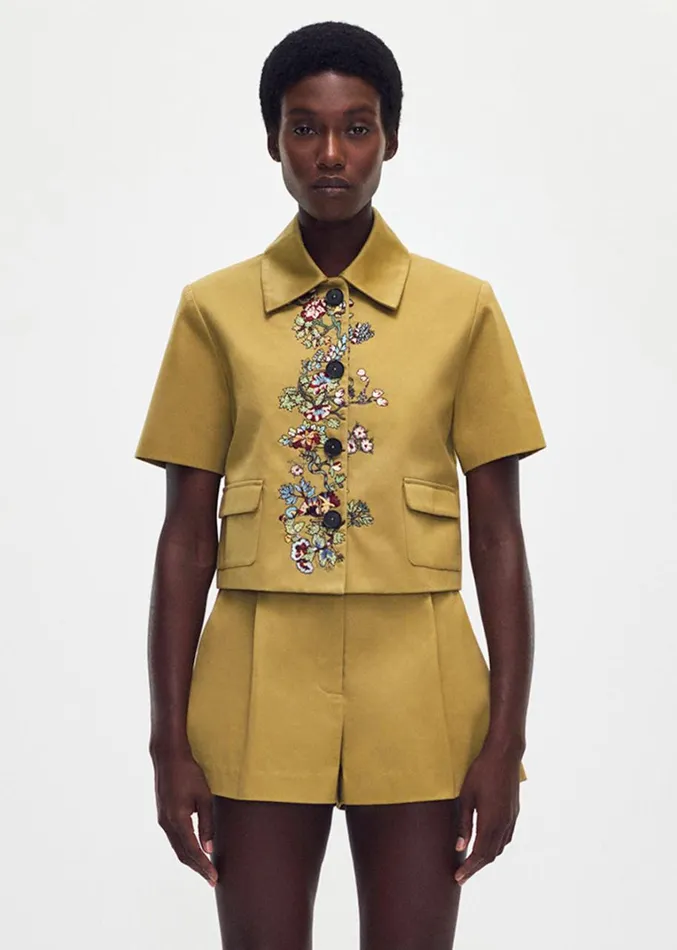Adam Lippes Ayla Short Khaki Womens Pants