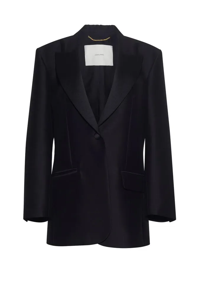 Adam Lippes Chaqueta De Esmoquin De Lana Radzimir Negro Womens Coats and Jackets