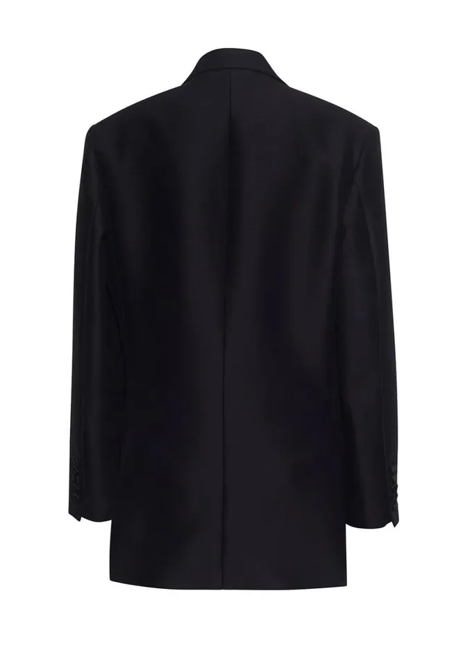 Adam Lippes Chaqueta De Esmoquin De Lana Radzimir Negro Womens Coats and Jackets