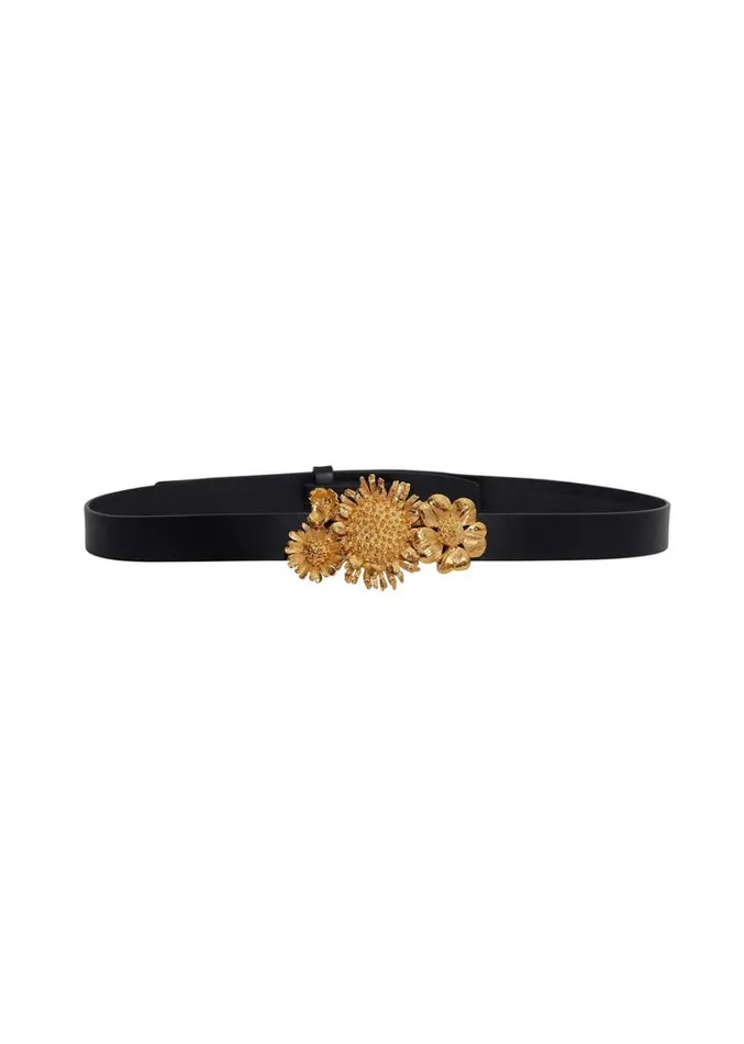 Adam Lippes Cinturn Con Hebilla Guirnalda Floral Oro Womens Accessories