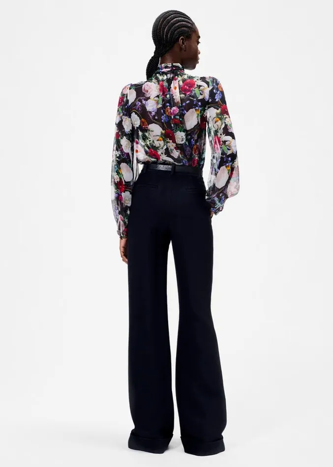 Adam Lippes Joan Blouse Black Floral Womens Tops