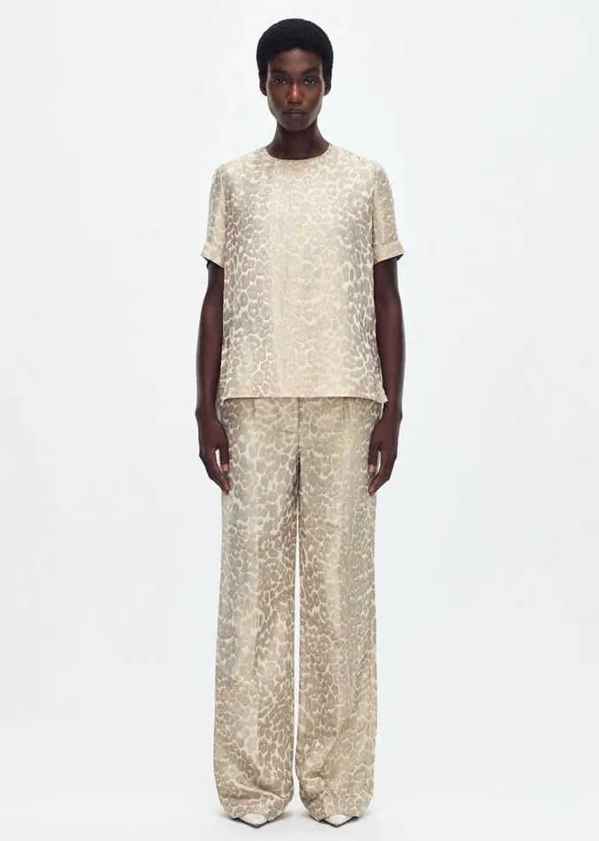 Adam Lippes Pleat Back Top Pale Grey Multi Womens Tops