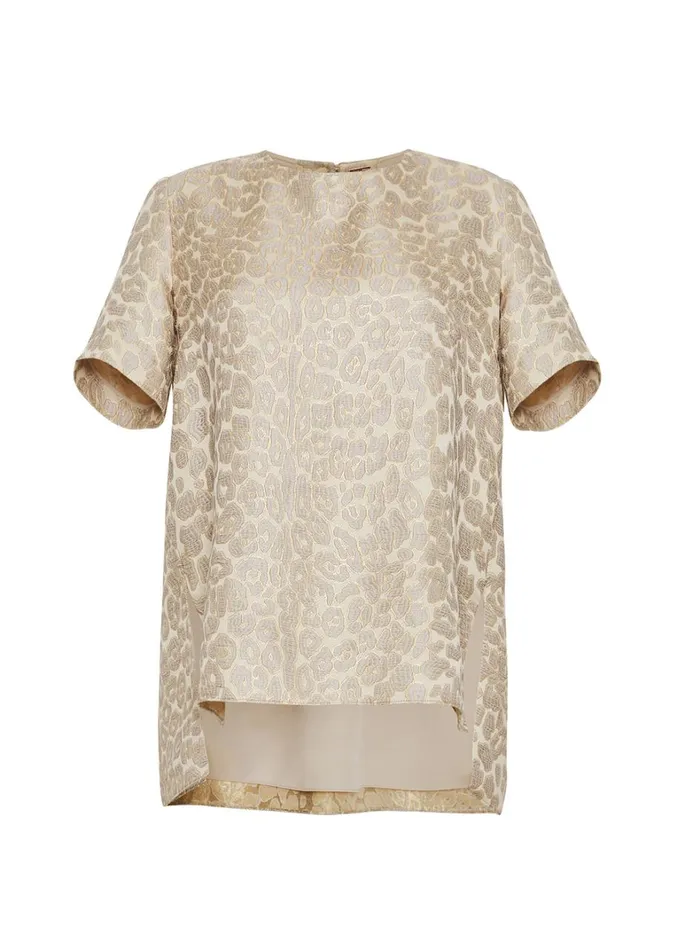 Adam Lippes Pleat Back Top Pale Grey Multi Womens Tops