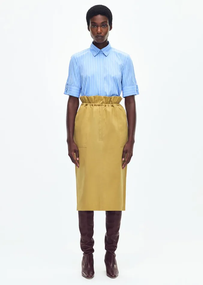 Adam Lippes Sullivan Skirt Khaki Womens Skirts