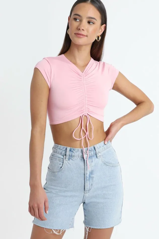 Adelaide Top In Pink Women Showpo Tops
