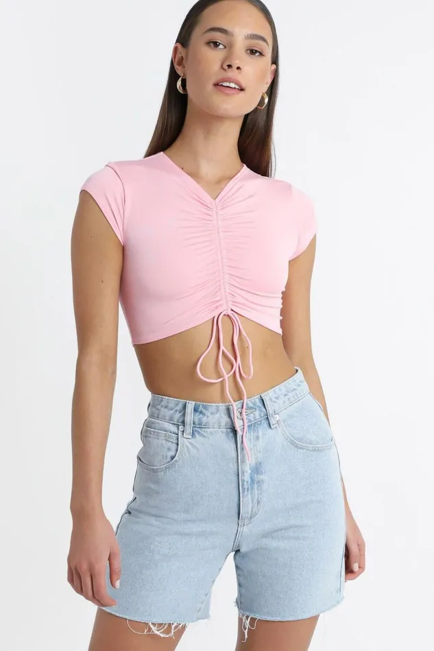 Adelaide Top In Pink Women Showpo Tops