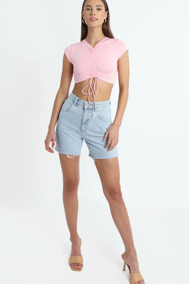 Adelaide Top In Pink Women Showpo Tops