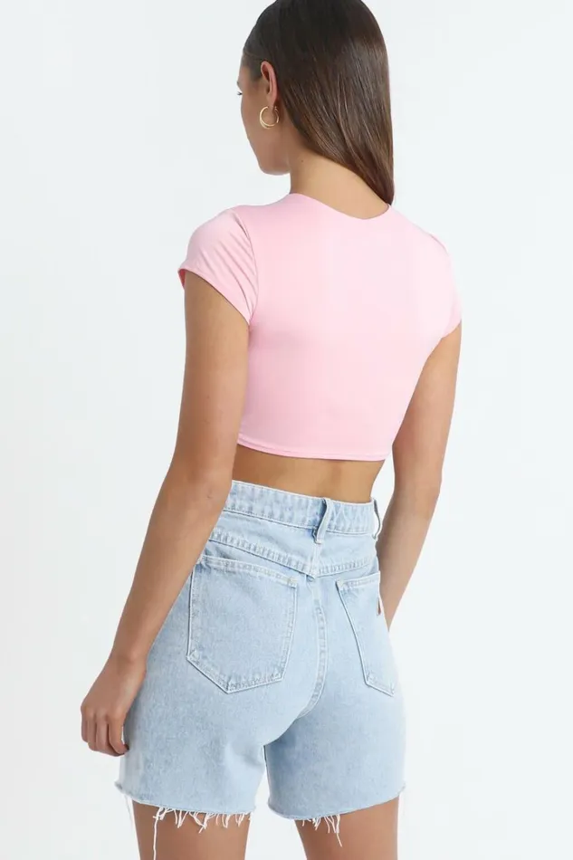 Adelaide Top In Pink Women Showpo Tops
