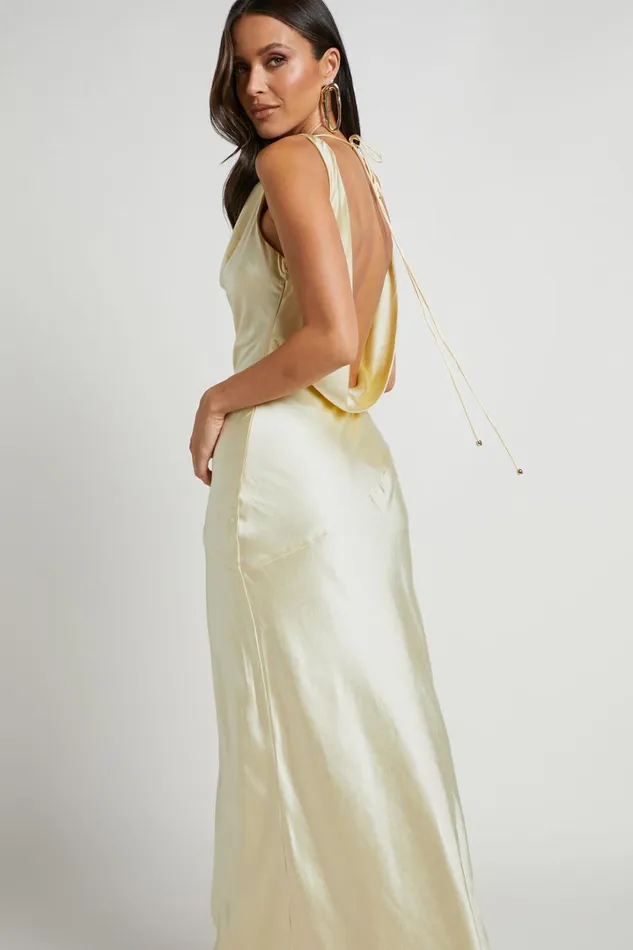 Adilah Maxi Dress 8211 Cowl Neck Satin Dress In Butter Yellow Women Showpo Dresses Adilah Maxi Dress 8211 Cowl Neck Satin Dress In Butter Yellow Women Showpo Dresses