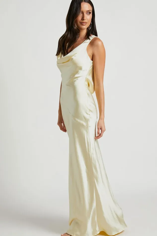 Adilah Maxi Dress 8211 Cowl Neck Satin Dress In Butter Yellow Women Showpo Dresses Adilah Maxi Dress 8211 Cowl Neck Satin Dress In Butter Yellow Women Showpo Dresses