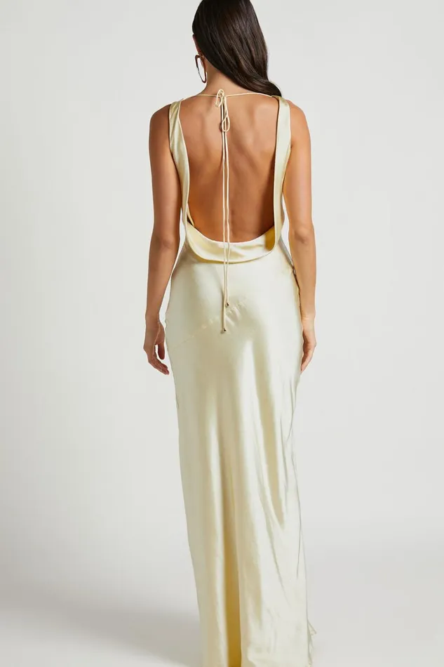 Adilah Maxi Dress 8211 Cowl Neck Satin Dress In Butter Yellow Women Showpo Dresses Adilah Maxi Dress 8211 Cowl Neck Satin Dress In Butter Yellow Women Showpo Dresses