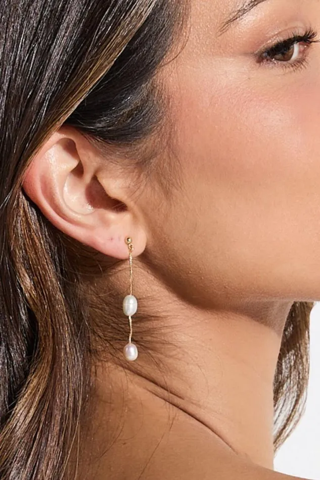 Adriana Earrings 8211 Dainty Drop Pearl Earrings In PearlGold Women Showpo Earrings