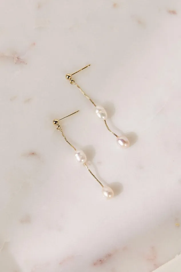 Adriana Earrings 8211 Dainty Drop Pearl Earrings In PearlGold Women Showpo Earrings