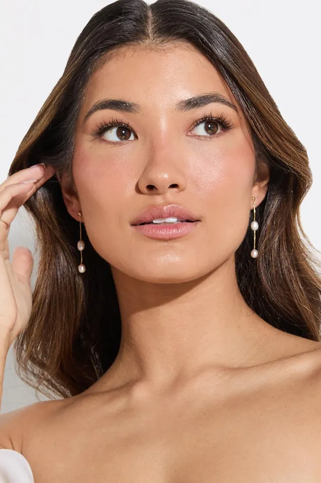 Adriana Earrings 8211 Dainty Drop Pearl Earrings In PearlGold Women Showpo Earrings