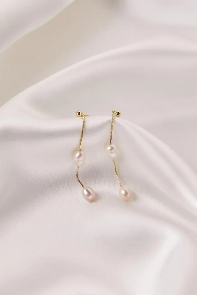 Adriana Earrings 8211 Dainty Drop Pearl Earrings In PearlGold Women Showpo Earrings
