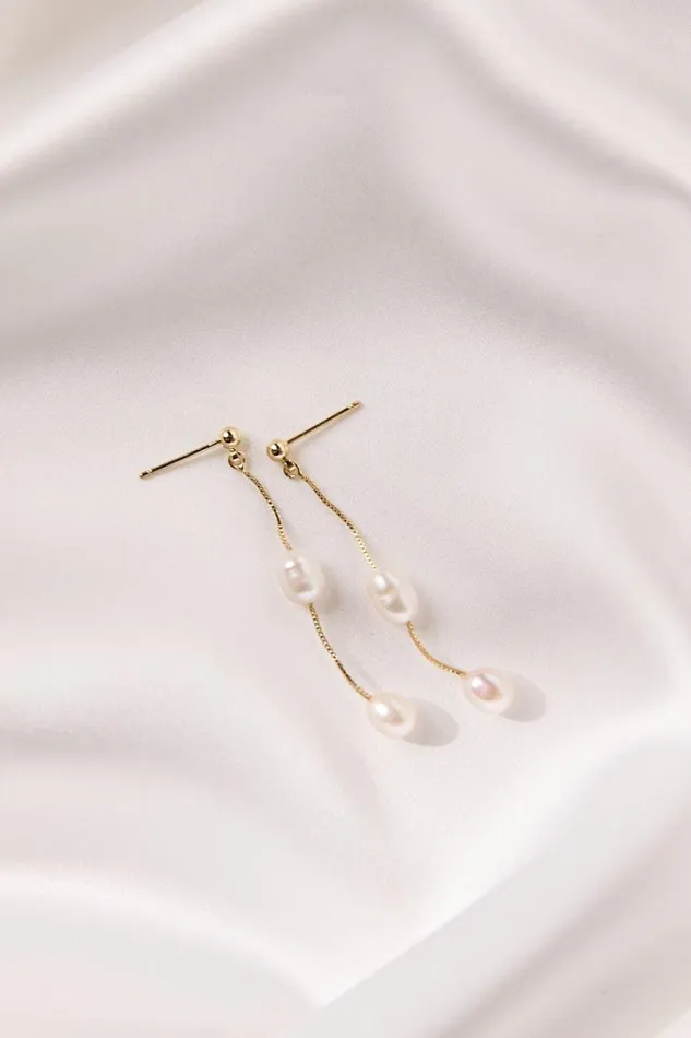 Adriana Earrings 8211 Dainty Drop Pearl Earrings In PearlGold Women Showpo Earrings