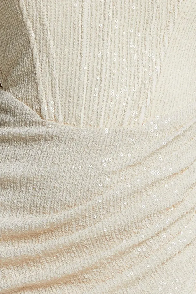Akhira Mini Dress 8211 Corset Detail Strapless Sequin Dress In Off White Women Showpo Dresses
