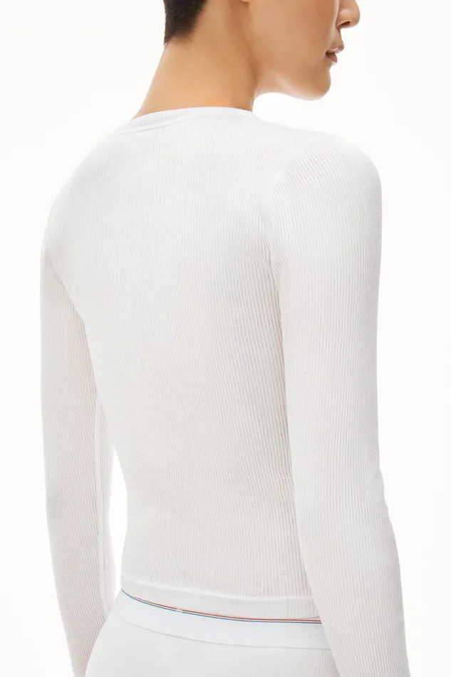 Alexander Wang Bodywear LongSleeve Tee In Ribbed Cotton Jersey