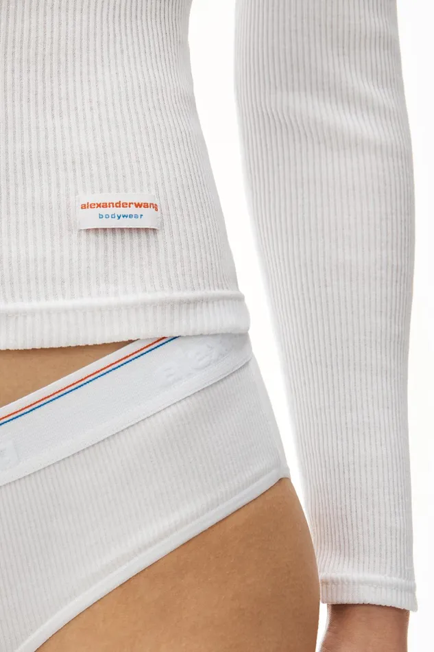 Alexander Wang Bodywear LongSleeve Tee In Ribbed Cotton Jersey