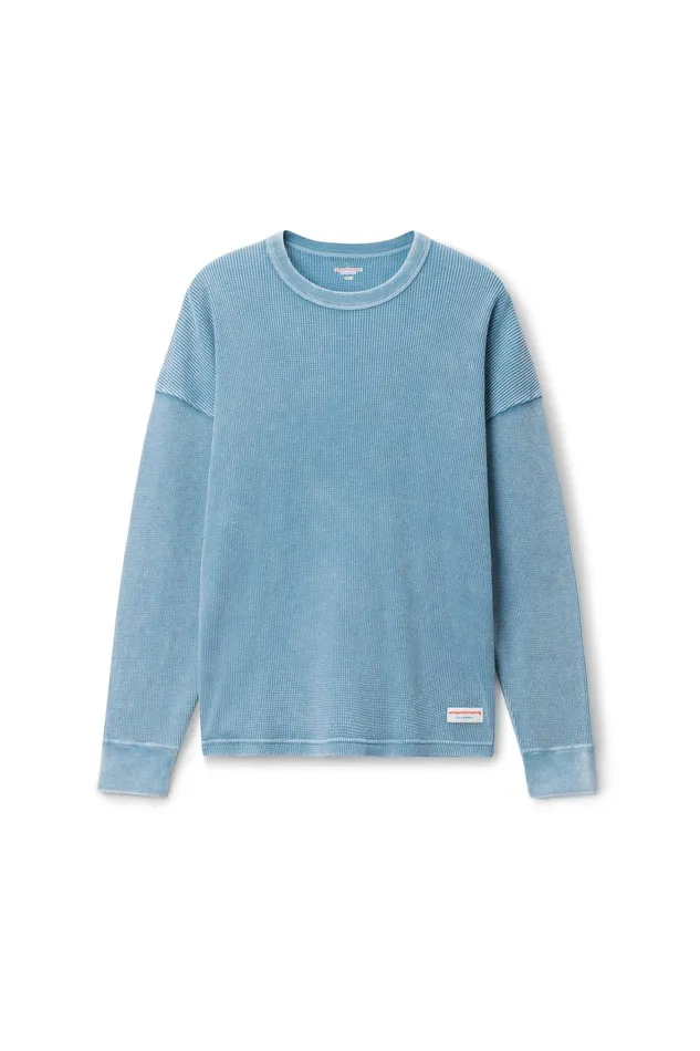 Alexander Wang Bodywear LongSleeve Tee In WaffleKnit Cotton Stretch