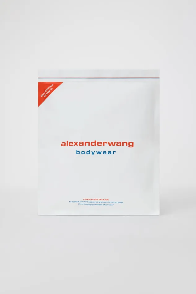 Alexander Wang Bodywear LongSleeve Tee In WaffleKnit Cotton Stretch