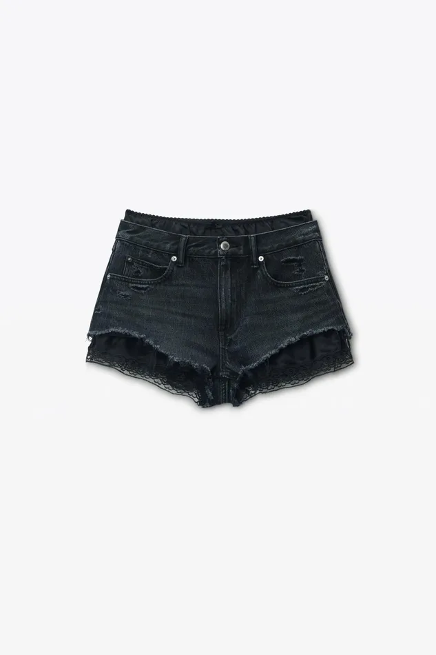 Alexander Wang Denim PreStyled Denim Shorts With Silk Boxer 8211 Women
