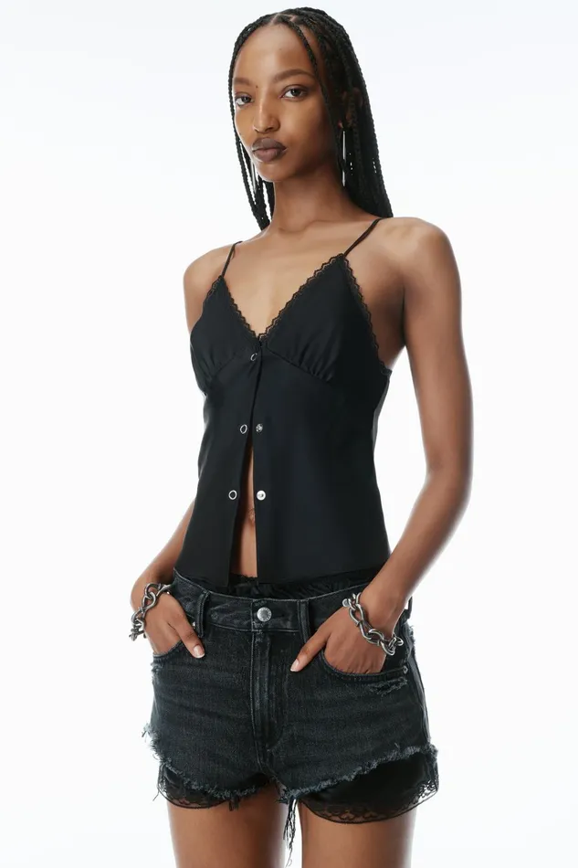 Alexander Wang Denim PreStyled Denim Shorts With Silk Boxer 8211 Women