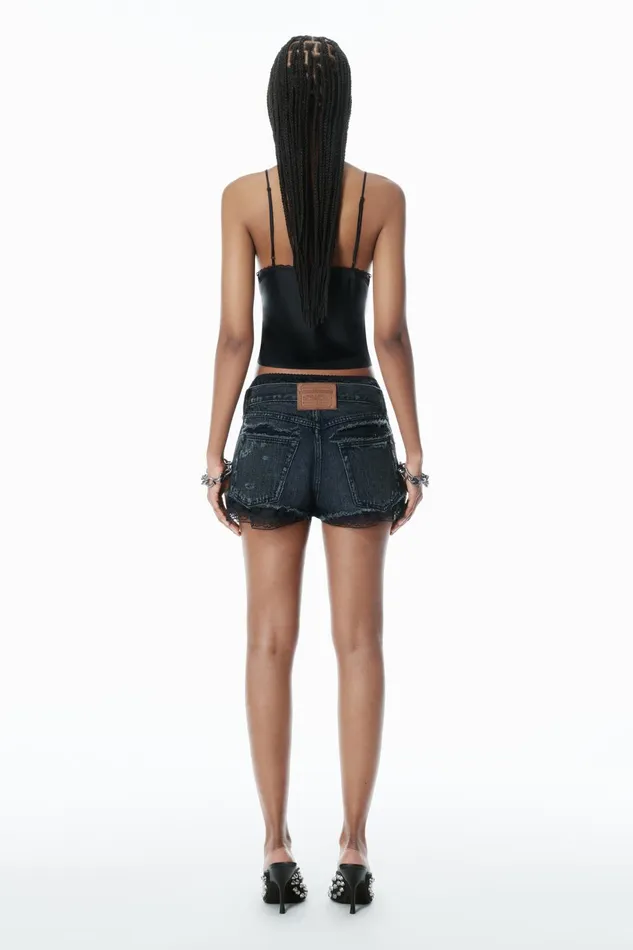 Alexander Wang Denim PreStyled Denim Shorts With Silk Boxer 8211 Women