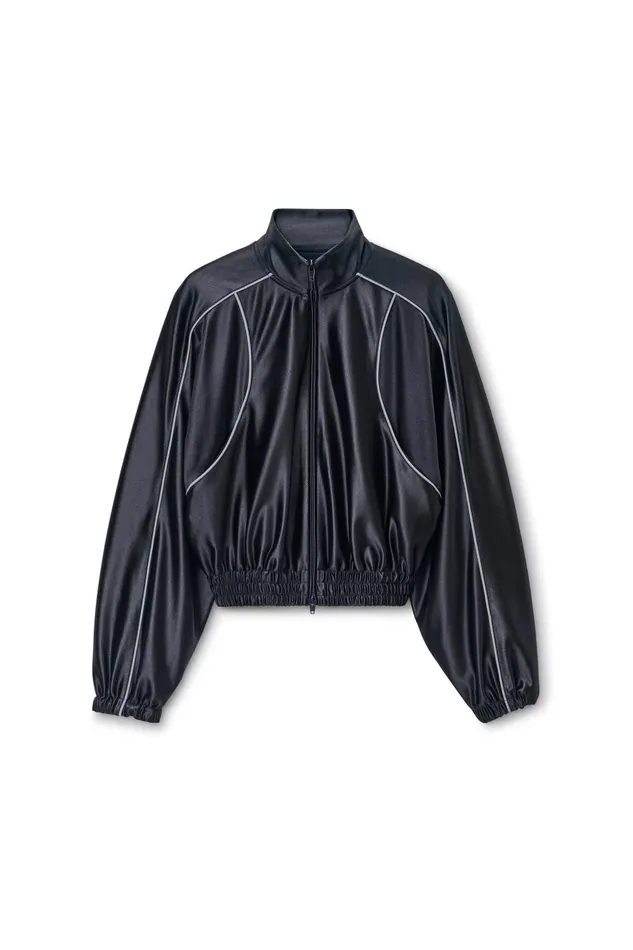 Alexander Wang Jackets Deconstructed Track Jacket In Satin Faille Jersey 8211 Women
