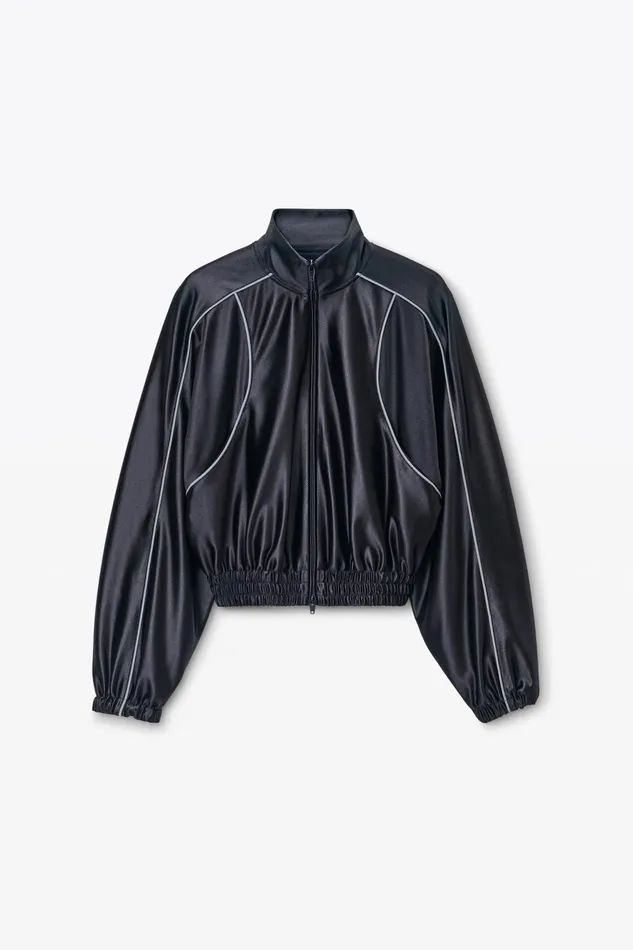 Alexander Wang Jackets Deconstructed Track Jacket In Satin Faille Jersey 8211 Women