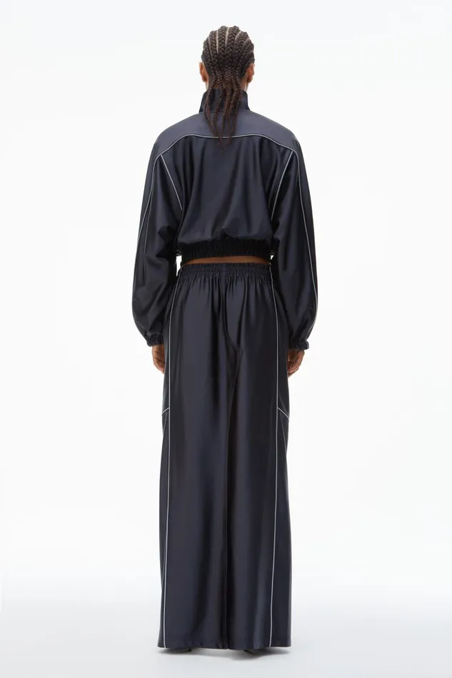 Alexander Wang Jackets Deconstructed Track Jacket In Satin Faille Jersey 8211 Women