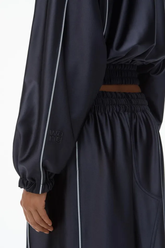 Alexander Wang Jackets Deconstructed Track Jacket In Satin Faille Jersey 8211 Women